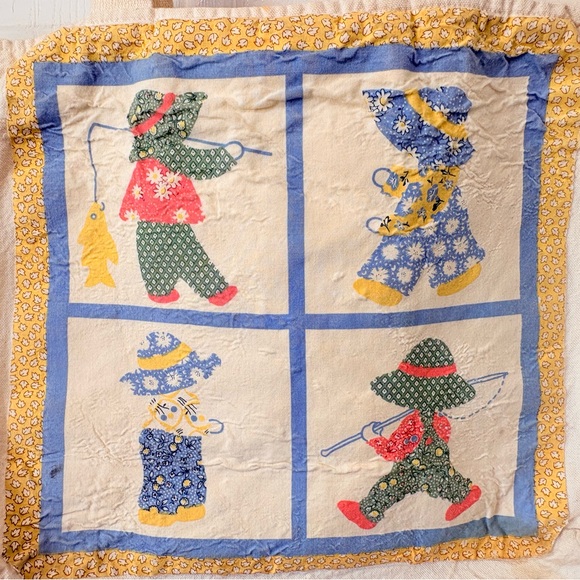 Vintage SUNBONNET SUE Canvas Book Bag Tote, Double Sided USA - Picture 4 of 11